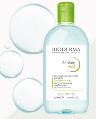 Nước tẩy trang Bioderma xanh lá 500ml mẫu mới (Bioderma Sebium H2o) cho da dầu mụn
