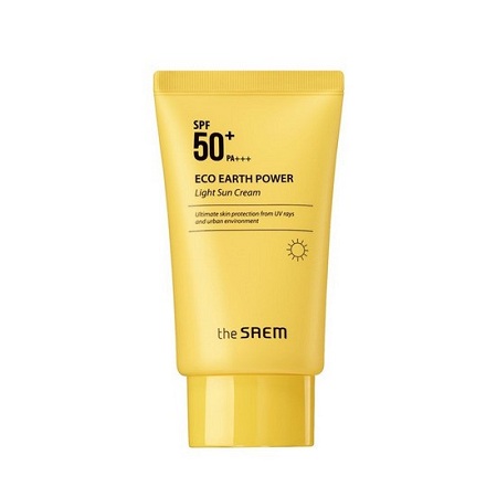 Kem chống nắng The Saem Eco Earth Power Light Sun Cream SPF50+ PA+++ (màu vàng)