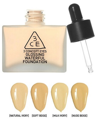 Tone màu Kem nền 3CE Glossing Waterful Foundation