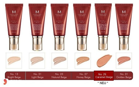 Tone màu Kem Nền Missha M Perfect Cover Bb Cream Spf42/Pa++ 50ml