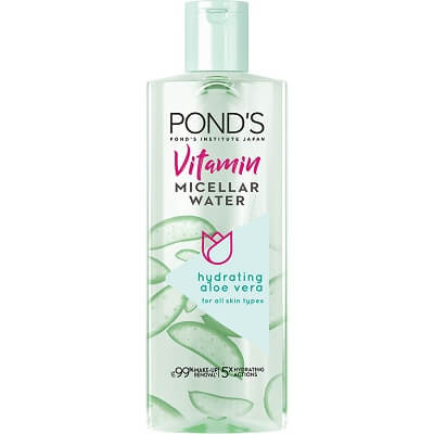 Nước tẩy trang Pond’s Vitamin Micellar Water Hydrating Aloe Vera (màu xanh)