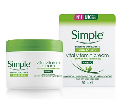 Kem dưỡng ẩm ban đêm Simple Kind To Skin Vital Vitamin Night Cream