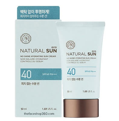 Kem chống nắng kiềm dầu The Face Shop Natural Sun Eco No Shine Hydrating Sun Cream SPF50 PA+++
